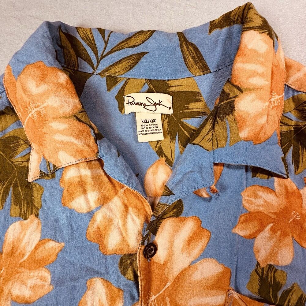 Panama Jack Men’s Aloha Button Up Short Sleeve Hawaiian Shirt XXL Rayon